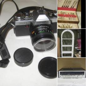 MaxSold Auction: This online auction features items such as Fm Receiver, shelving unit, computer speaker, flat screen tv, air filters, microwave, ceiling fan, storage cabinet, leather, cameras bags and more!!!